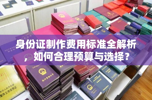 嘉荫身份证制作费用标准全解析，如何合理预算与选择？